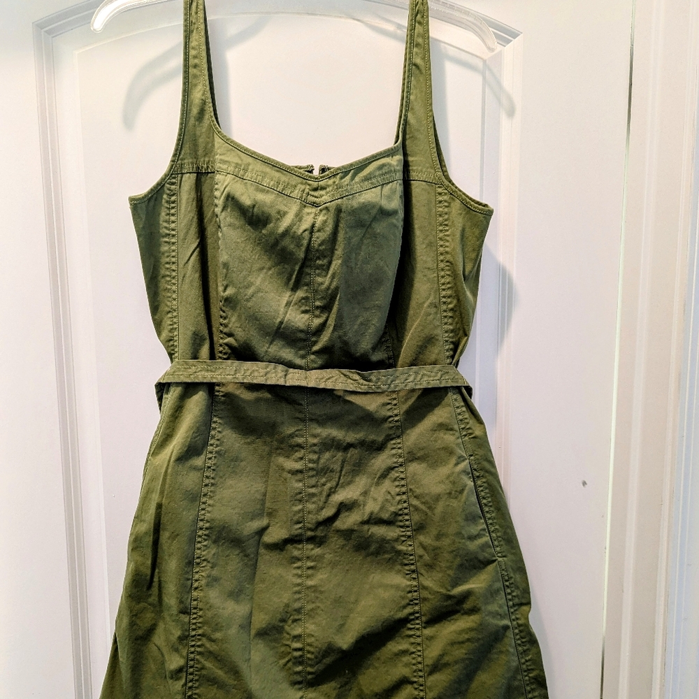 Bright Olive Green Sleeveless Dress, SZ 18